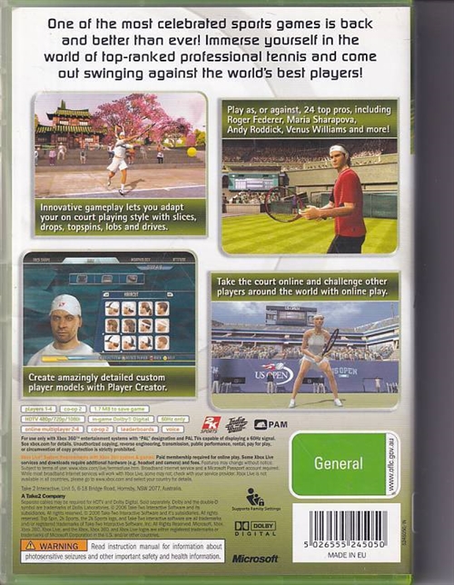 Topspin 2 - XBOX 360 (B Grade) (Genbrug)